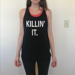 Black statement tank.